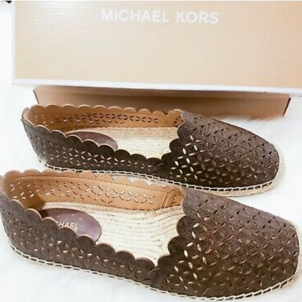 Like New Michael Kors Alexis Slip On Mini MK Laser Espadrilles